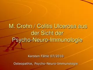 m crohn colitis ulcerosa aus der sicht der psycho neuro immunologie