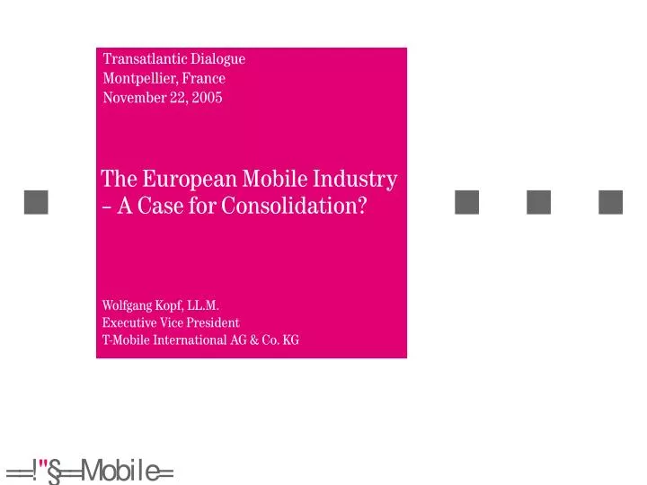 the european mobile industry a case for consolidation
