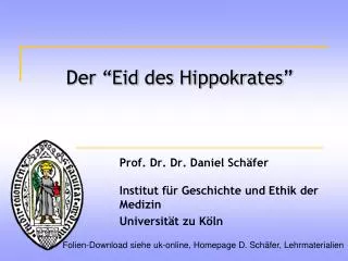 Der “ Eid des Hippokrates ”