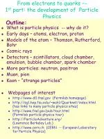From electrons to quarks –- 1 st part: the development of Particle Physics