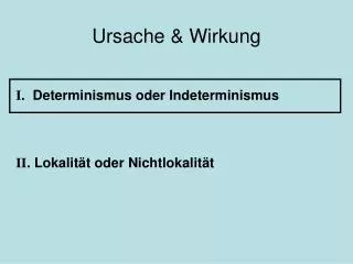 Ursache &amp; Wirkung