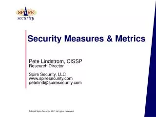 Security Measures &amp; Metrics