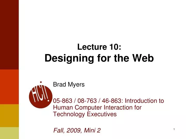 lecture 10 designing for the web