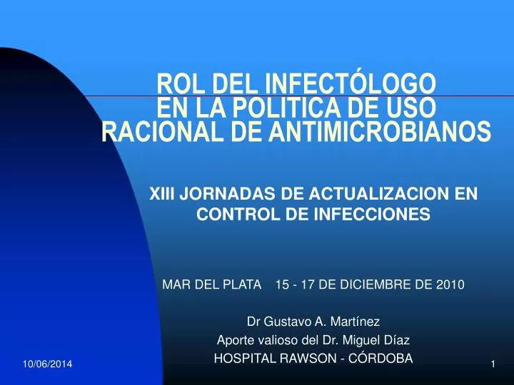 rol del infect logo en la politica de uso racional de antimicrobianos