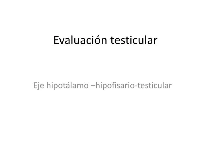 evaluaci n testicular
