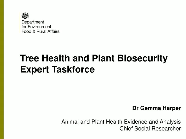 tree health and plant biosecurity expert taskforce