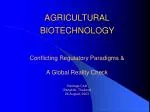 AGRICULTURAL BIOTECHNOLOGY - slide 1