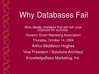 Why Databases Fail