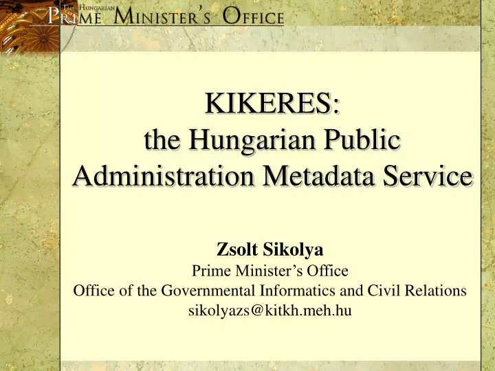 kikeres the hungarian public administration metadata service