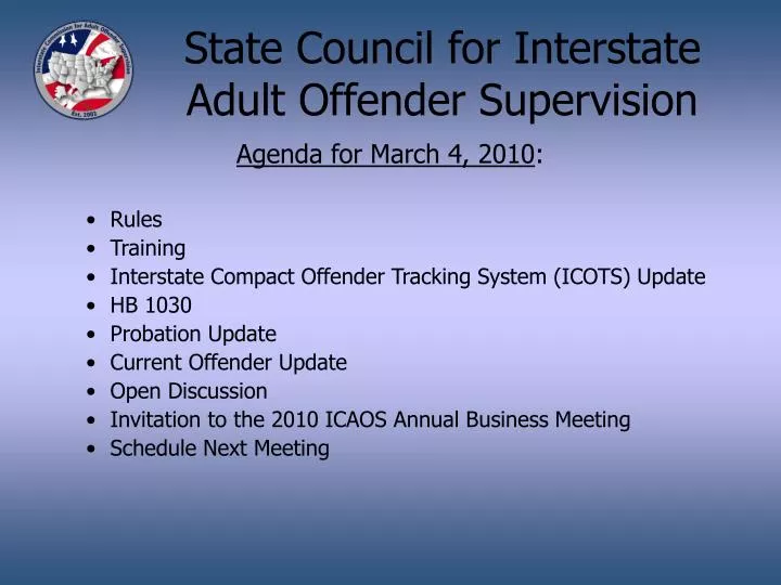 state council for interstate adult offender supervision