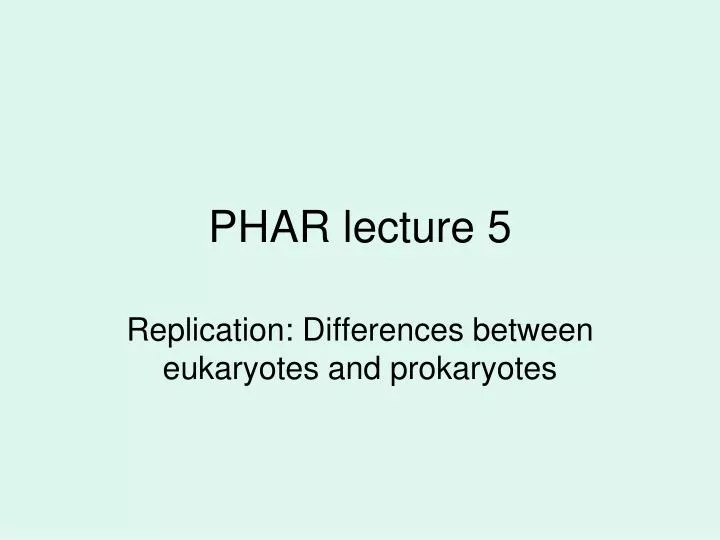 phar lecture 5