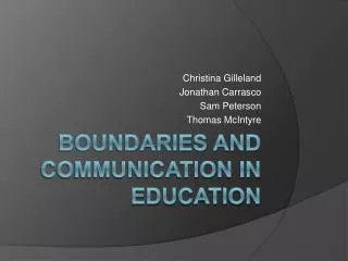 Boundaries and Communication in Education