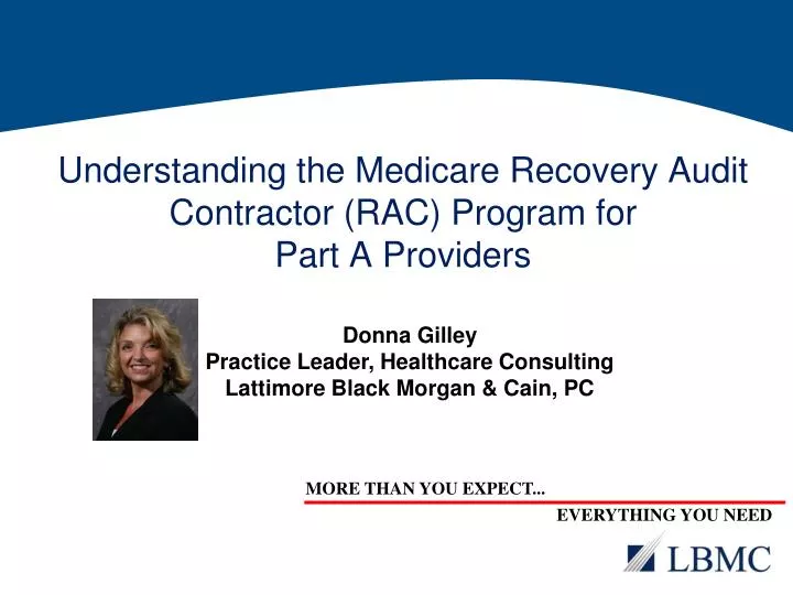 understanding the medicare recovery audit contractor rac program for part a providers