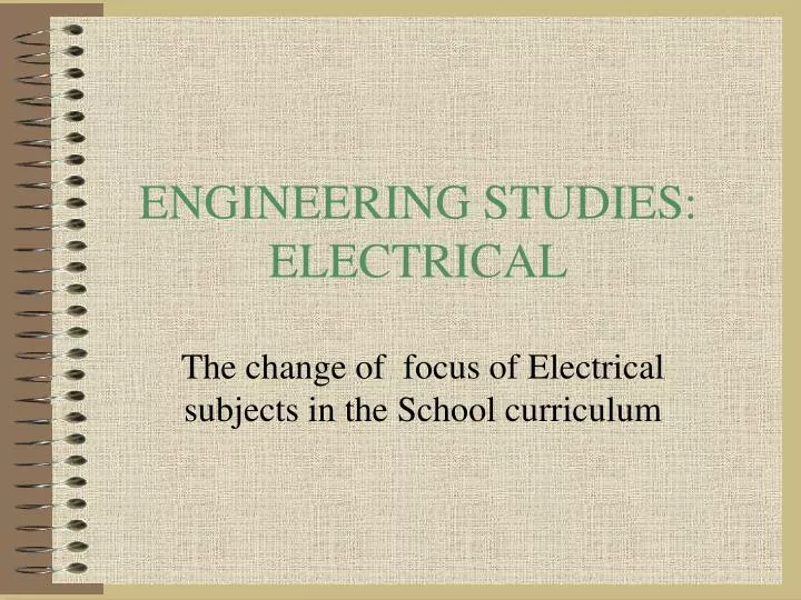 engineering studies electrical
