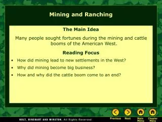 Mining and Ranching