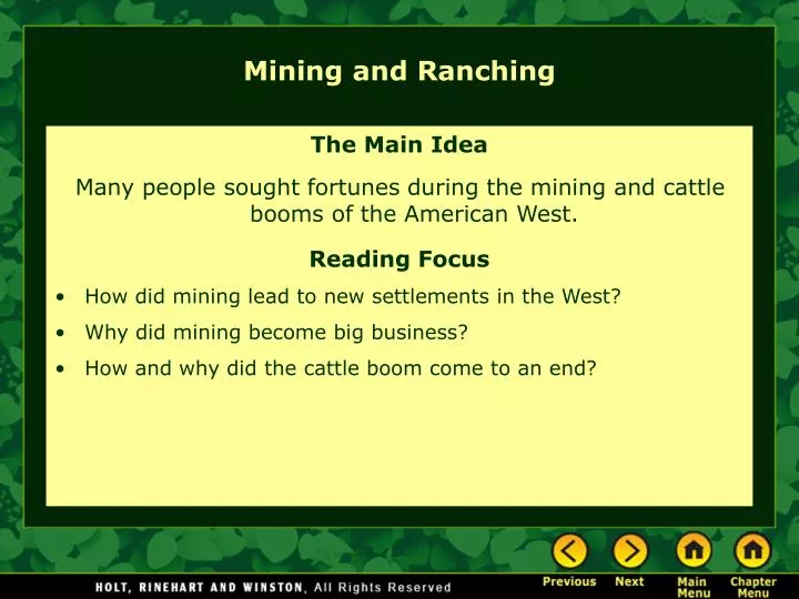 mining and ranching
