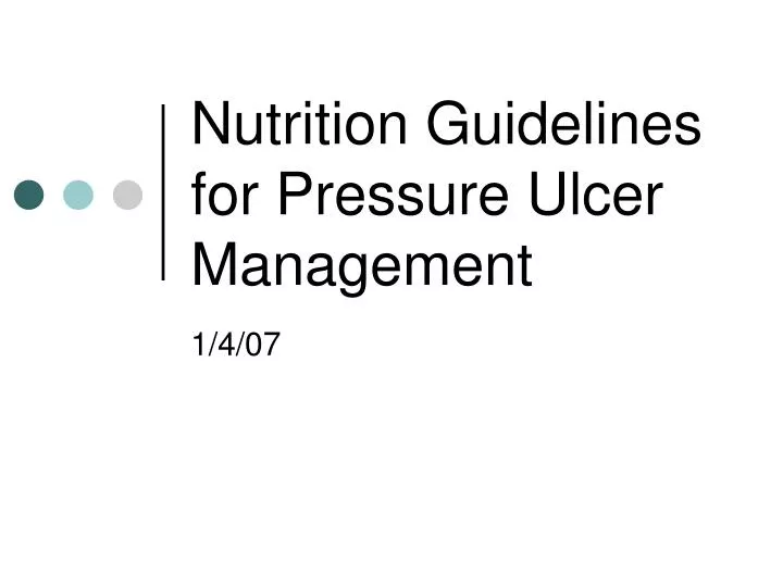 nutrition guidelines for pressure ulcer management