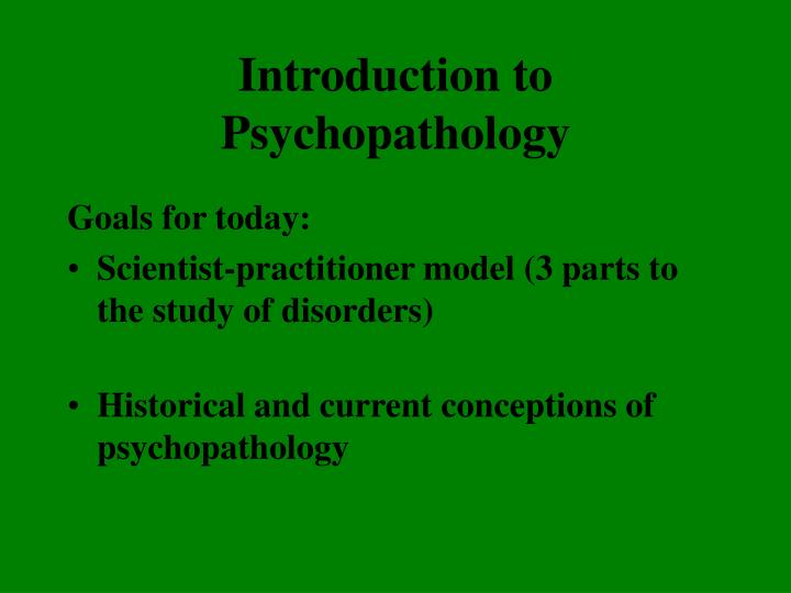 introduction to psychopathology