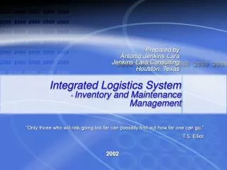Integrated Logistics System - Inventory and Maintenance Management