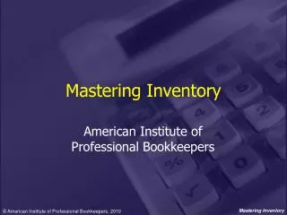 Mastering Inventory