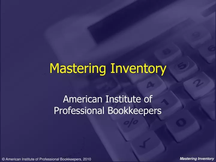 mastering inventory