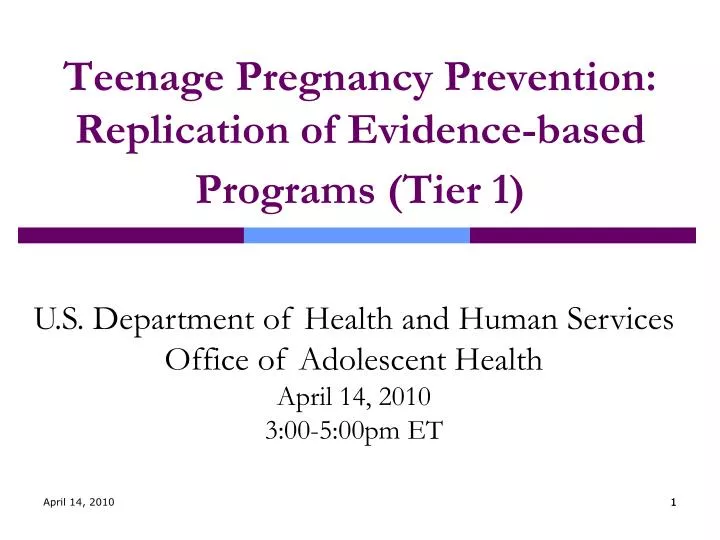 teenage pregnancy prevention replication of evidence based programs tier 1
