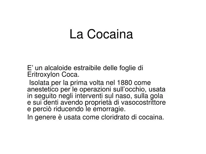 la cocaina