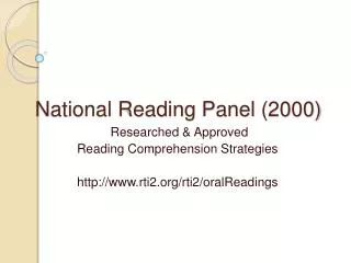 National Reading Panel (2000)
