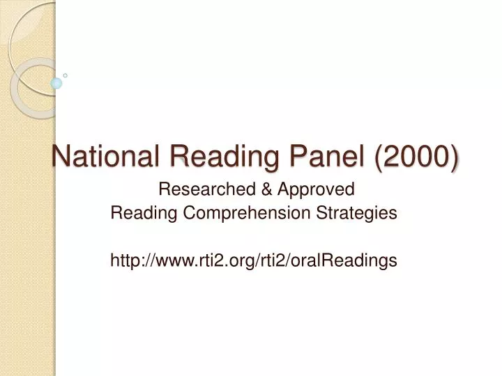 national reading panel 2000