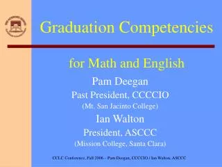 Graduation Competencies for Math and English