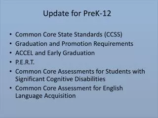 Update for PreK-12