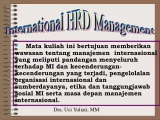 International HRD Management