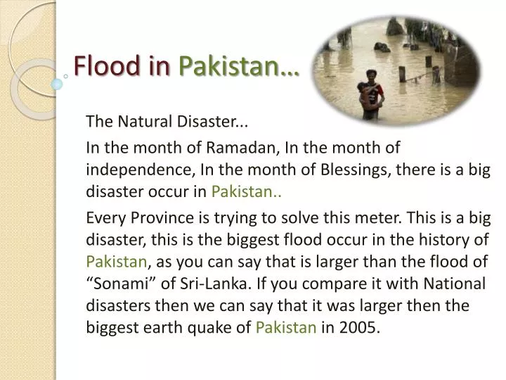 essay on flood disaster in pakistan