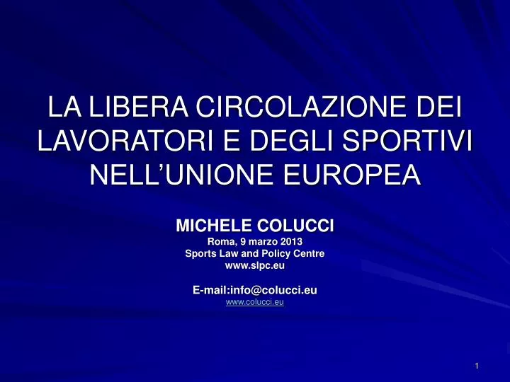 la libera circolazione dei lavoratori e degli sportivi nell unione europea