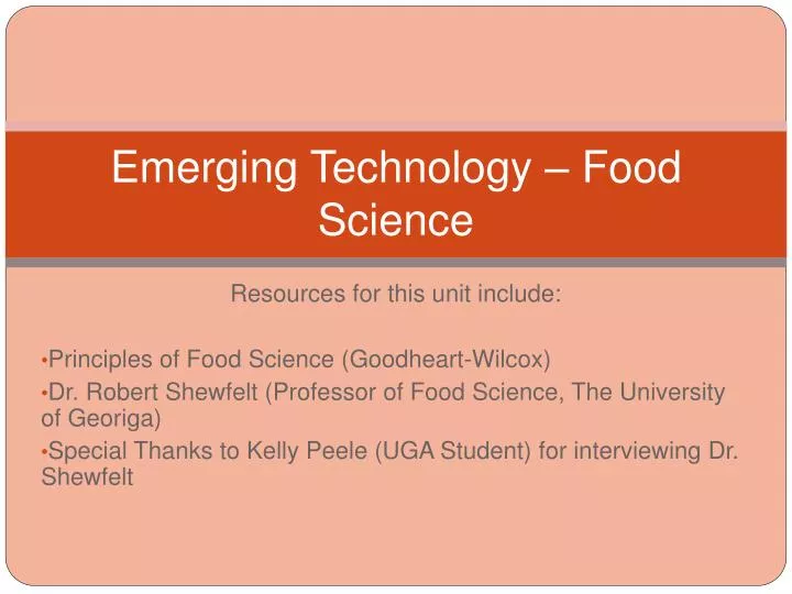 emerging technology food science