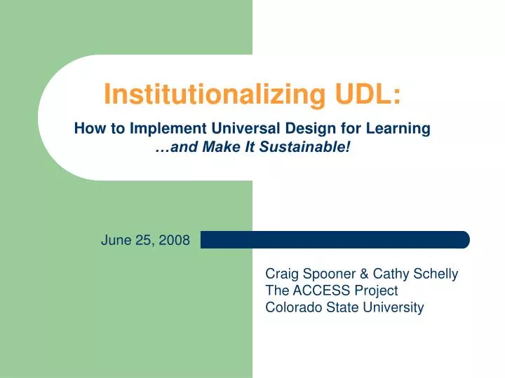 institutionalizing udl how to implement universal design for learning and make it sustainable