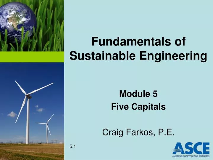 fundamentals of sustainable engineering