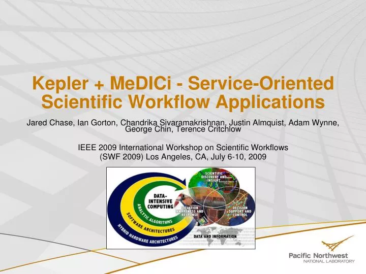 kepler medici service oriented scientific workflow applications