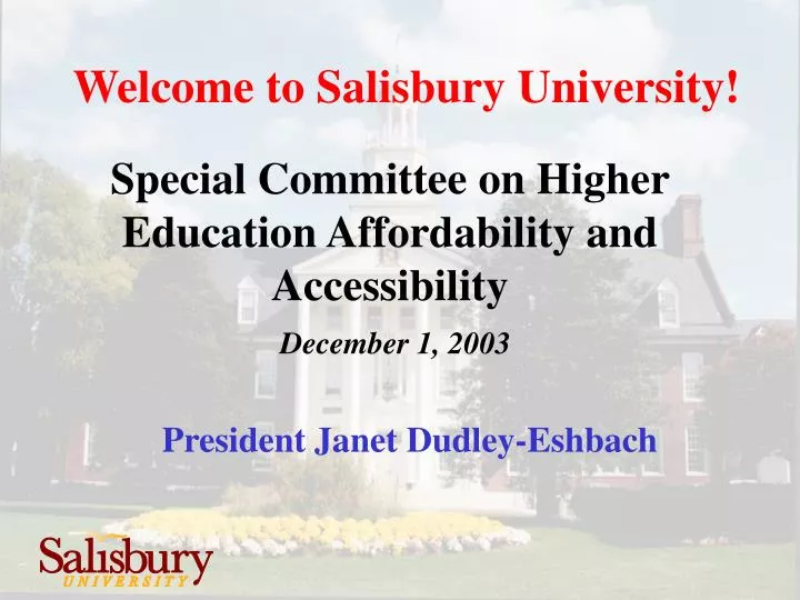 special committee on higher education affordability and accessibility december 1 2003