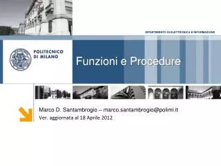 funzioni e procedure