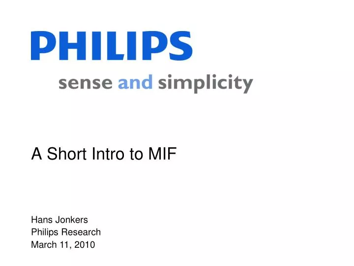 a short intro to mif