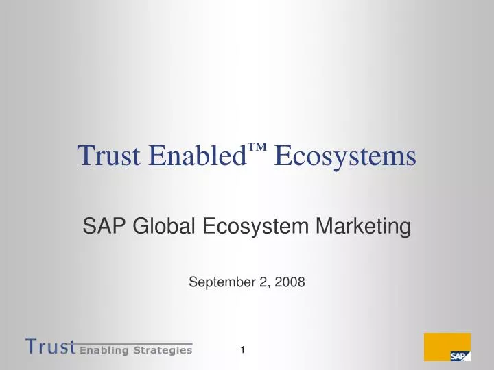 trust enabled ecosystems