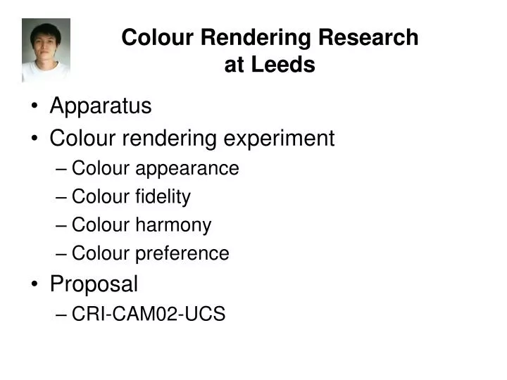 colour rendering research at leeds