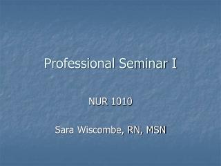 Professional Seminar I