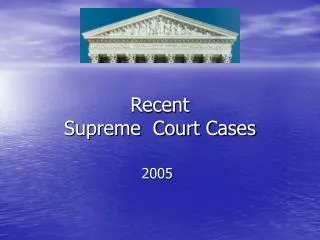 Recent Supreme Court Cases