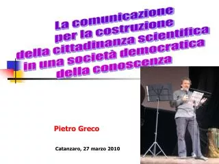 pietro greco catanzaro 27 marzo 2010