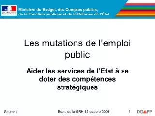les mutations de l emploi public