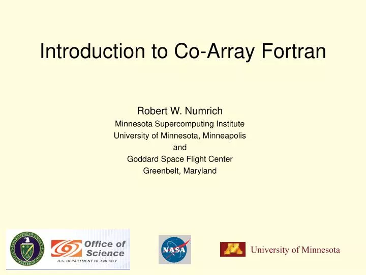 introduction to co array fortran