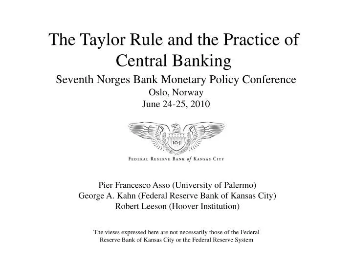 the taylor rule and the practice of central banking
