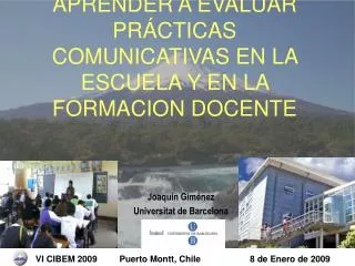 APRENDER A EVALUAR PRÁCTICAS COMUNICATIVAS EN LA ESCUELA Y EN LA FORMACION DOCENTE